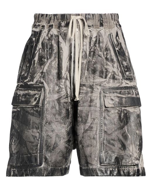 Rick Owens Gray Charcoal Denim Shorts Cotton for men