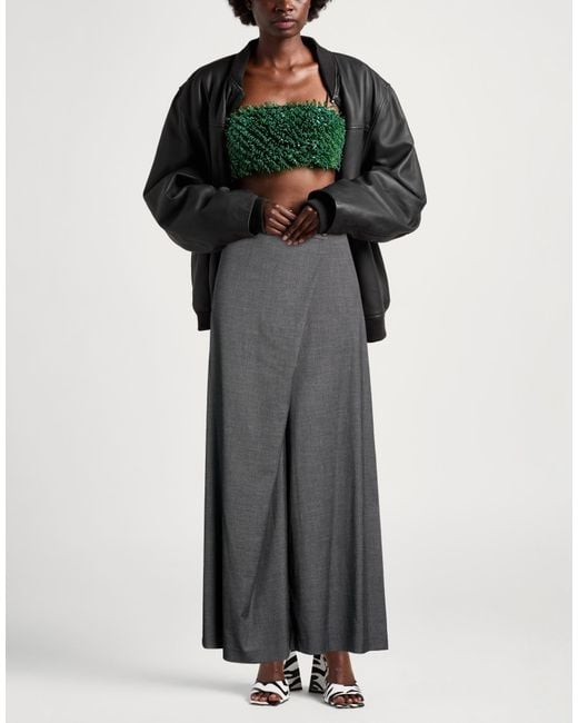 MEIMEIJ Gray Pants Polyester, Viscose, Elastane
