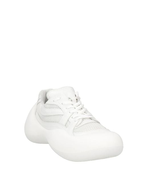 J.W. Anderson White Sneakers Calfskin, Textile Fibers for men