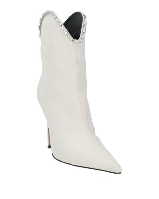 Alexandre Vauthier White Ankle Boots Textile Fibers