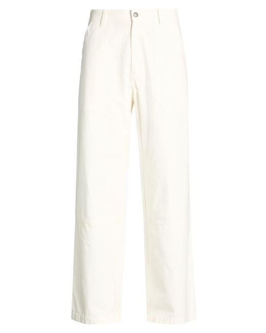 Palm Angels White Pants Cotton for men