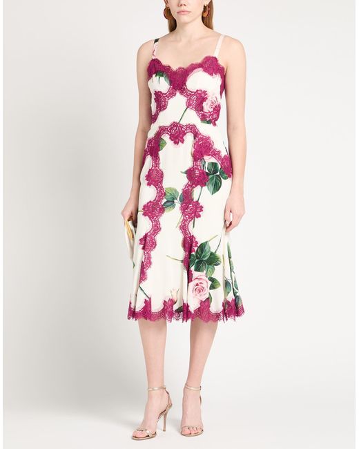 Dolce & Gabbana Pink Midi-Kleid