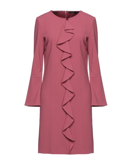 SEVENTY VENEZIA Pink Garnet Mini Dress Polyester, Viscose, Elastane