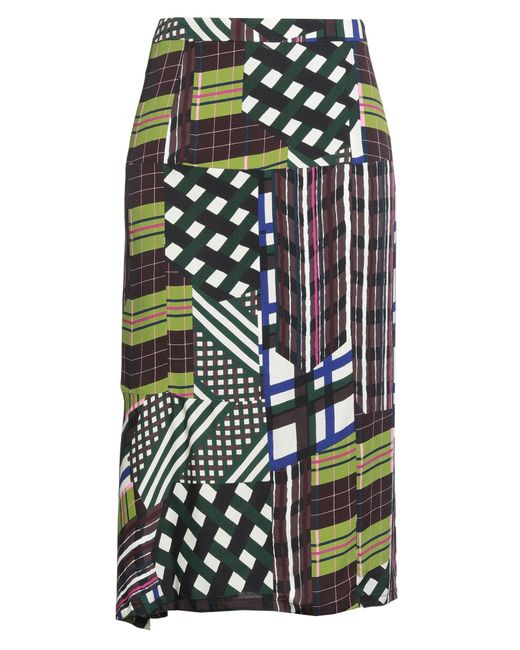Marni Green Dark Midi Skirt Viscose