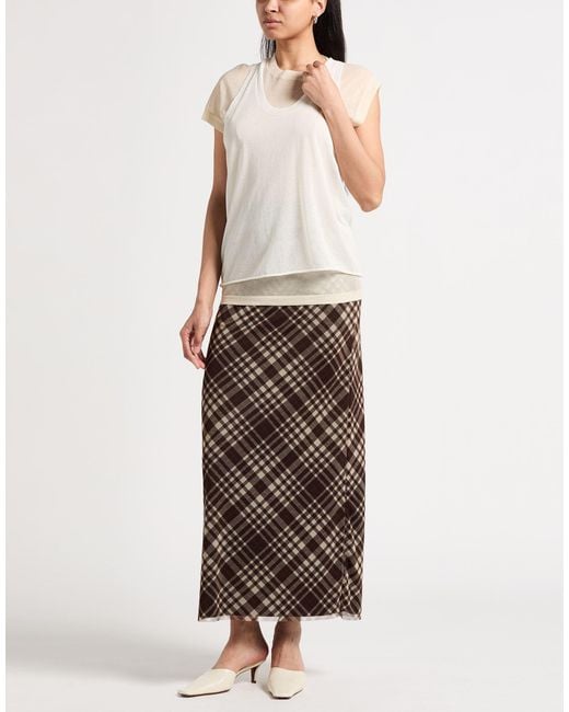 Haveone Brown Maxi Skirt Polyester