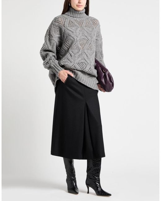 Sportmax Gray Turtleneck Wool, Polyamide