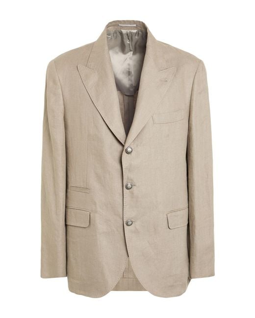 Brunello Cucinelli Natural Blazer Linen for men