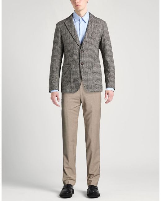 Lardini Natural Sand Pants Polyester, Wool, Elastane for men