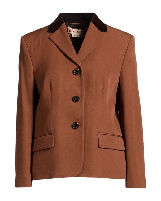 Marni Brown Blazer Virgin Wool