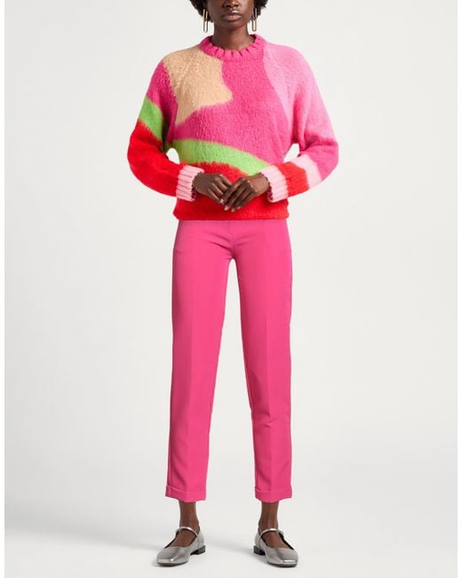 Fracomina Pink Pants Polyester, Elastane