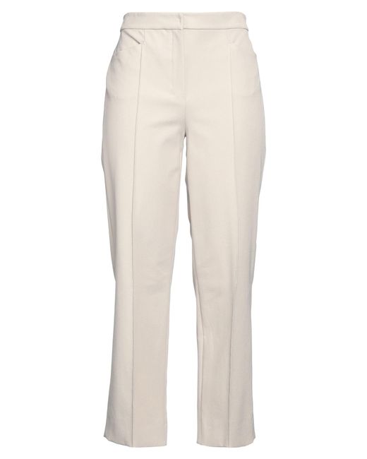 Max Mara White Light Pants Cotton, Polyamide, Elastane