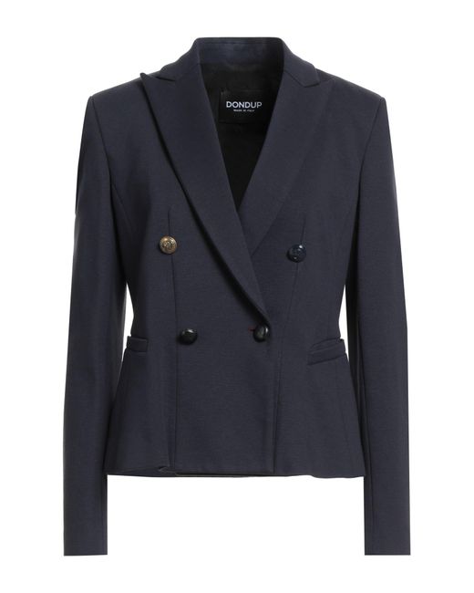 Dondup Blue Midnight Blazer Viscose, Polyamide, Elastane