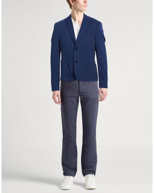 Daniele Alessandrini Blue Blazer Cotton, Polyamide, Elastane for men