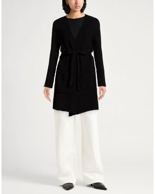 Roberto Collina Black Cardigan Merino Wool, Silk
