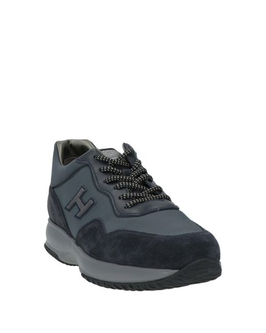 Hogan Blue Midnight Sneakers Leather, Textile Fibers for men