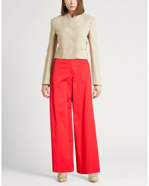 Theory Red Pants Cotton, Elastane