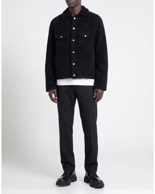 Laneus Black Jacket Polyacrylic, Polyester, Viscose, Wool, Alpaca Wool for men