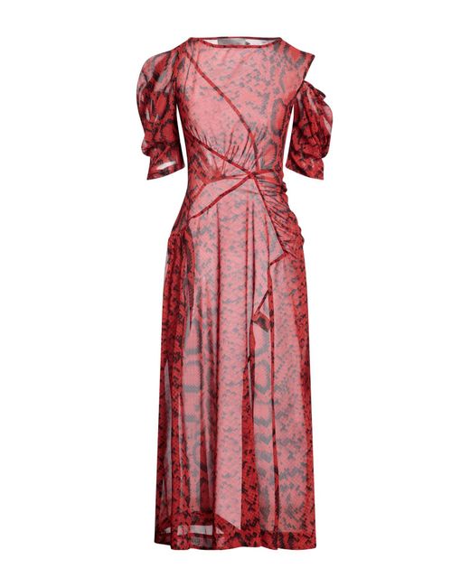 Preen By Thornton Bregazzi Red Midi Dress