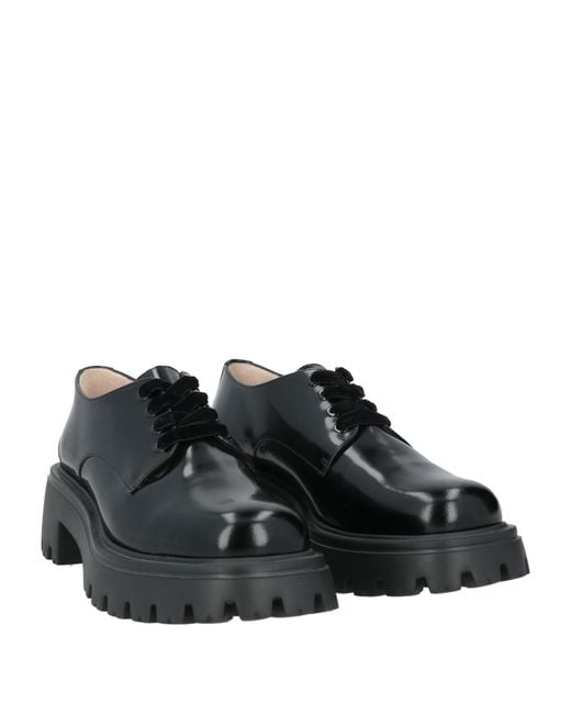 Stuart Weitzman Black Lace-Up Shoes