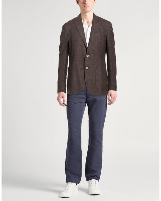 Eleventy Brown Platinum Blazer Cashmere, Silk for men