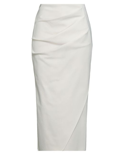 La Petite Robe Di Chiara Boni White Midi Skirt Polyamide, Elastane