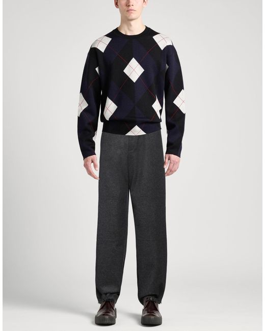 Jil Sander Gray Flannel Wide-Leg Casual Trousers for men