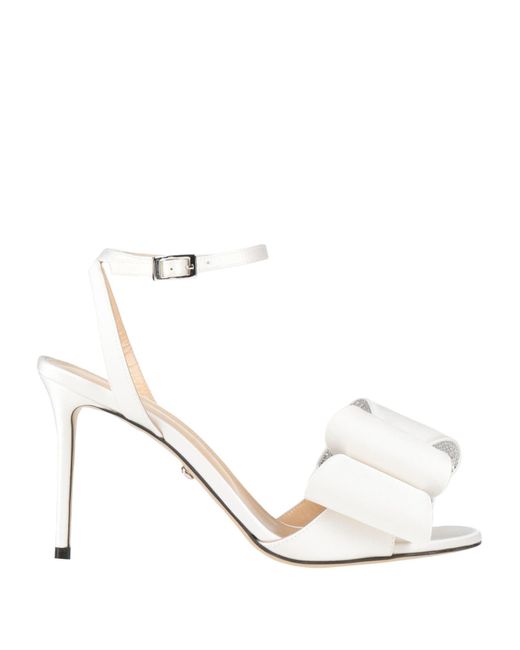 Mach & Mach White Sandals Textile Fibers