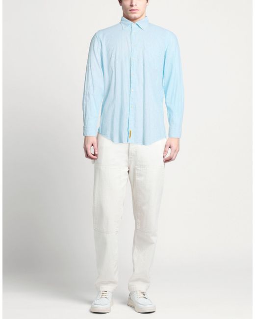 B.D. Baggies Blue Shirt Linen, Cotton for men