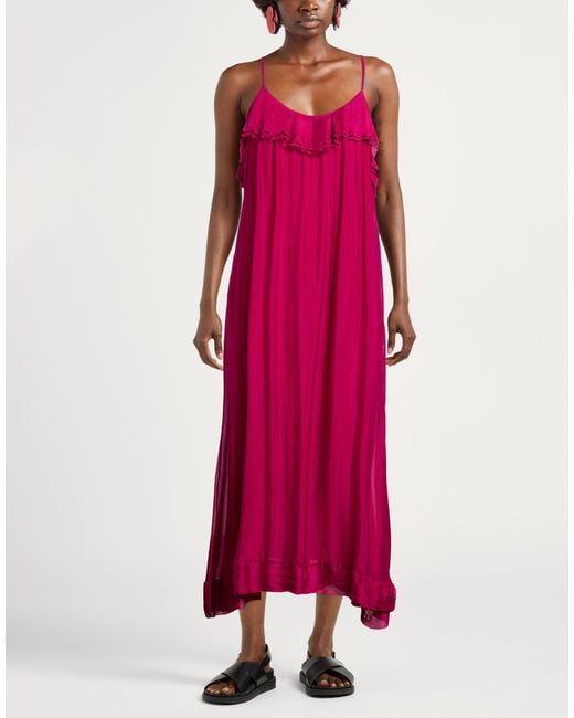 Kaos Pink Maxi Dress Viscose, Silk