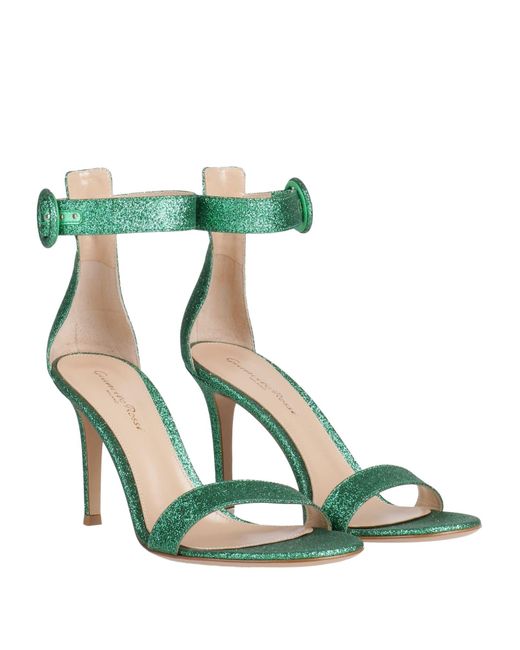 Gianvito Rossi Green Sandals Textile Fibers