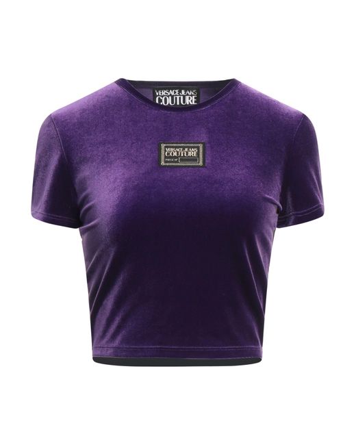 Versace Purple Dark T-Shirt Polyester, Elastane