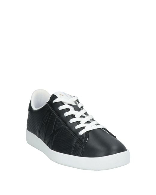 ARMANI EXCHANGE Black Sneakers Cow Leather, Polyester for men