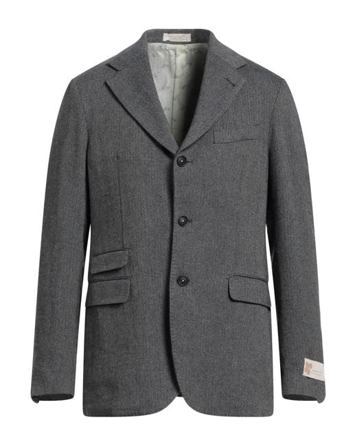 Massimo Alba Gray Blazer Virgin Wool, Linen for men