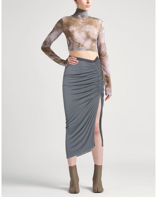 Rick Owens Gray Midi Skirt