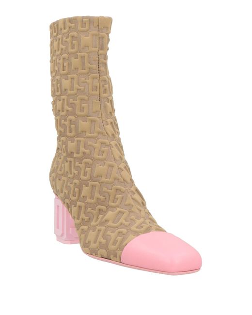 Gcds Natural Ankle Boots Textile Fibers, Leather
