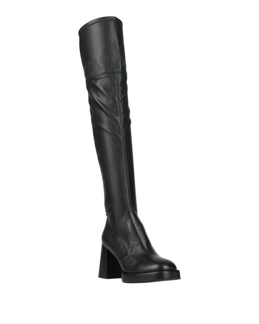 Evaluna Black Boot Leather, Synthetic Material