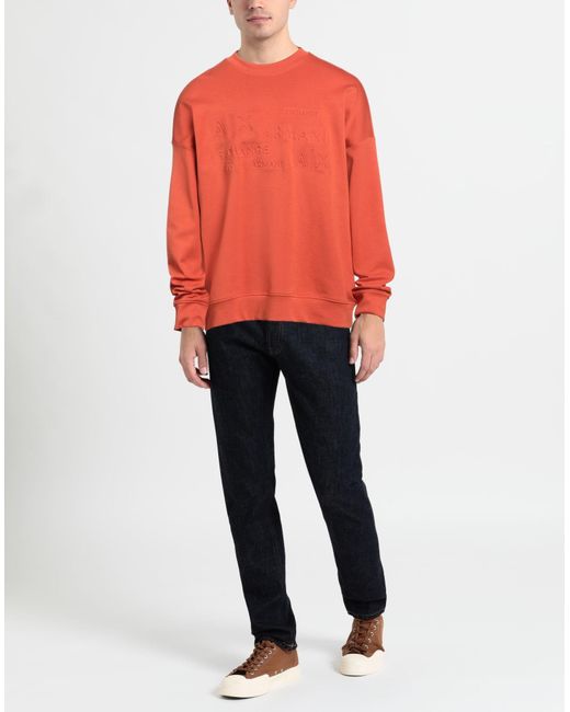 ARMANI EXCHANGE Orange Sweatshirt Cotton, Polyester for men