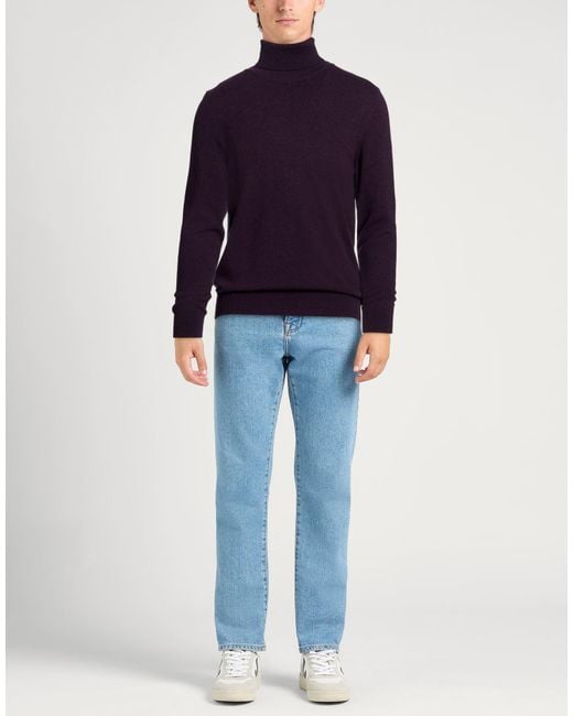 Isaia Blue Turtleneck Cashmere for men