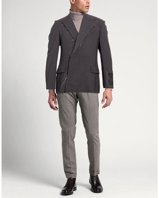 FEDERICO CINA Black Blazer Polyester, Viscose, Elastane for men