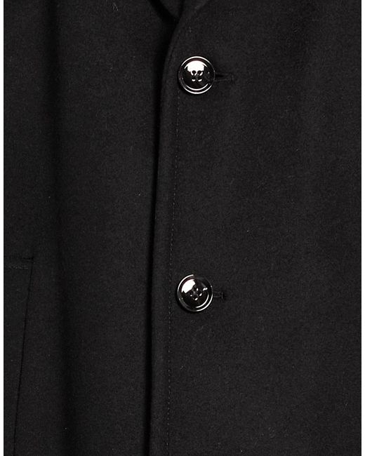 Strellson Black Coat Wool, Polyamide, Cashmere for men