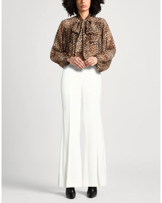 Victoria Beckham White Pants Viscose, Polyamide