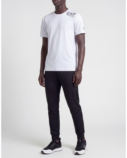 EA7 White T-Shirt Polyester, Elastane for men