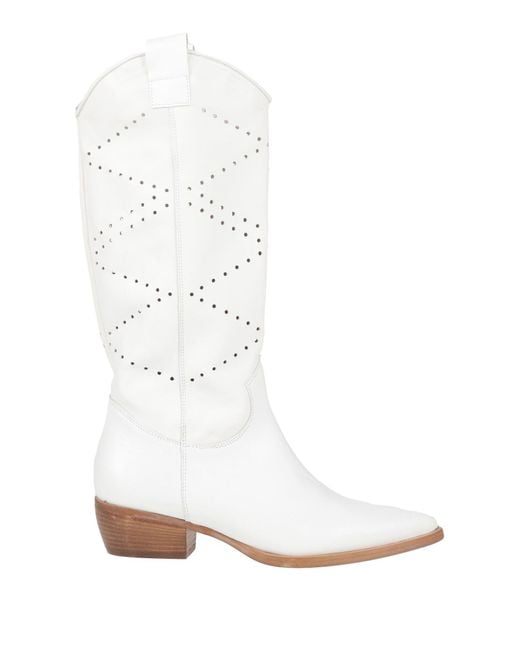 Loretta Pettinari White Boot Leather