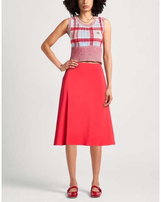 Marni Red Midi Skirt Viscose, Elastane