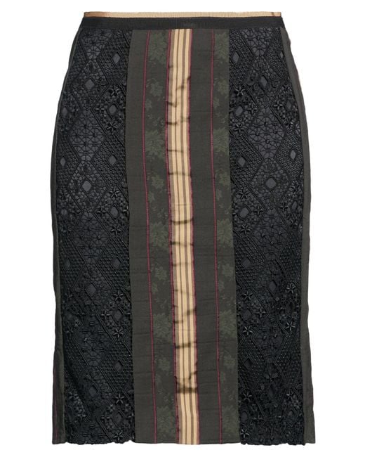 Etro Black Dark Midi Skirt Viscose, Wool, Polyester