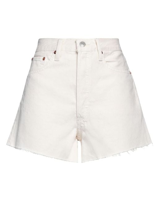 Re/done White Denim Shorts
