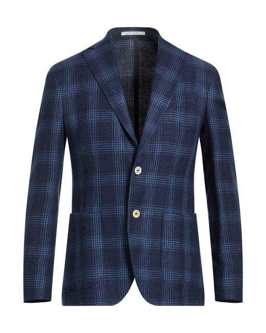 Eleventy Blue Platinum Blazer Linen, Wool for men