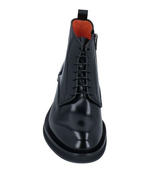 Santoni Black Ankle Boots for men
