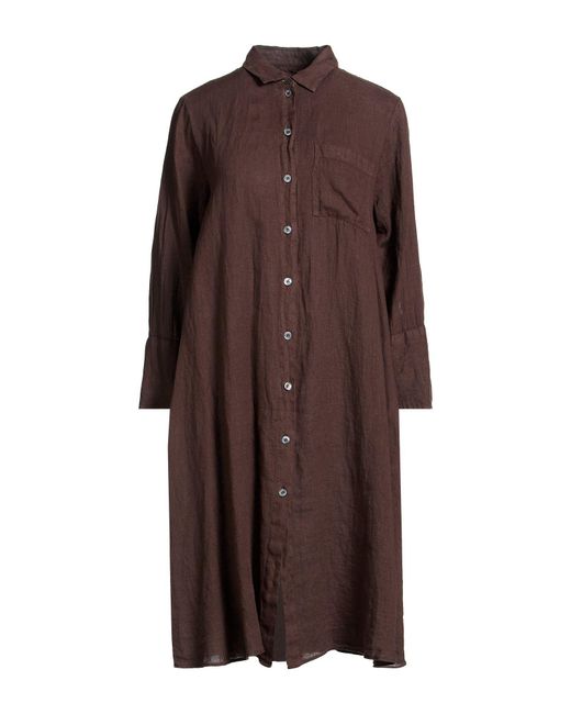 Robert Friedman Brown Midi Dress Linen