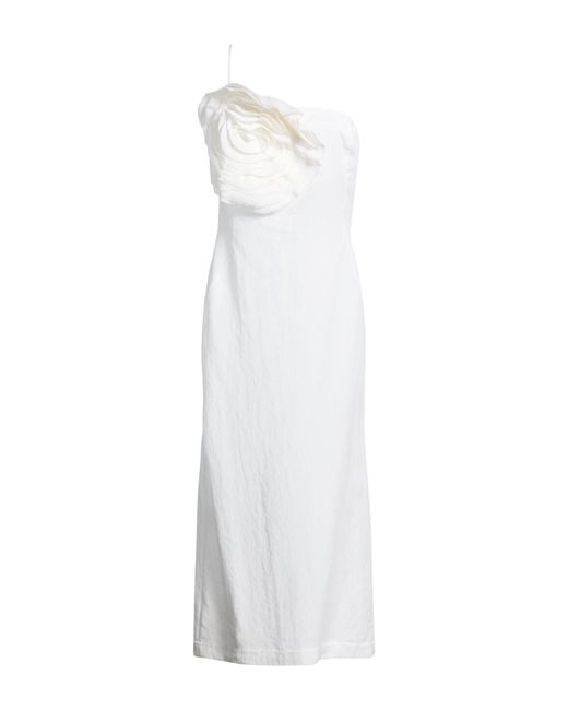 Blumarine White Maxi Dress Textile Fibers